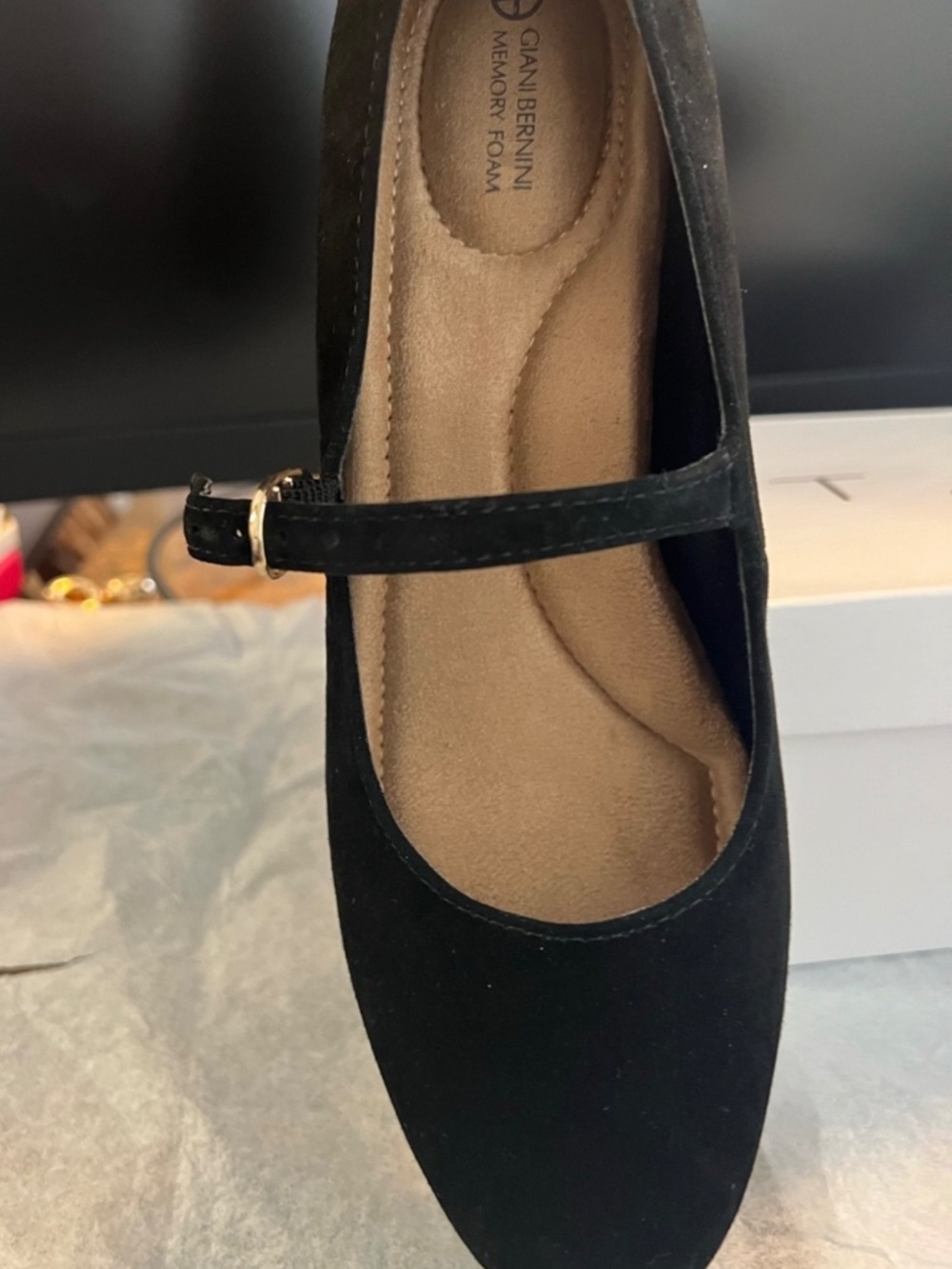Giani Bernini Black Suede Mary Jane Heels NWT Size 7 - Picture 2 of 14